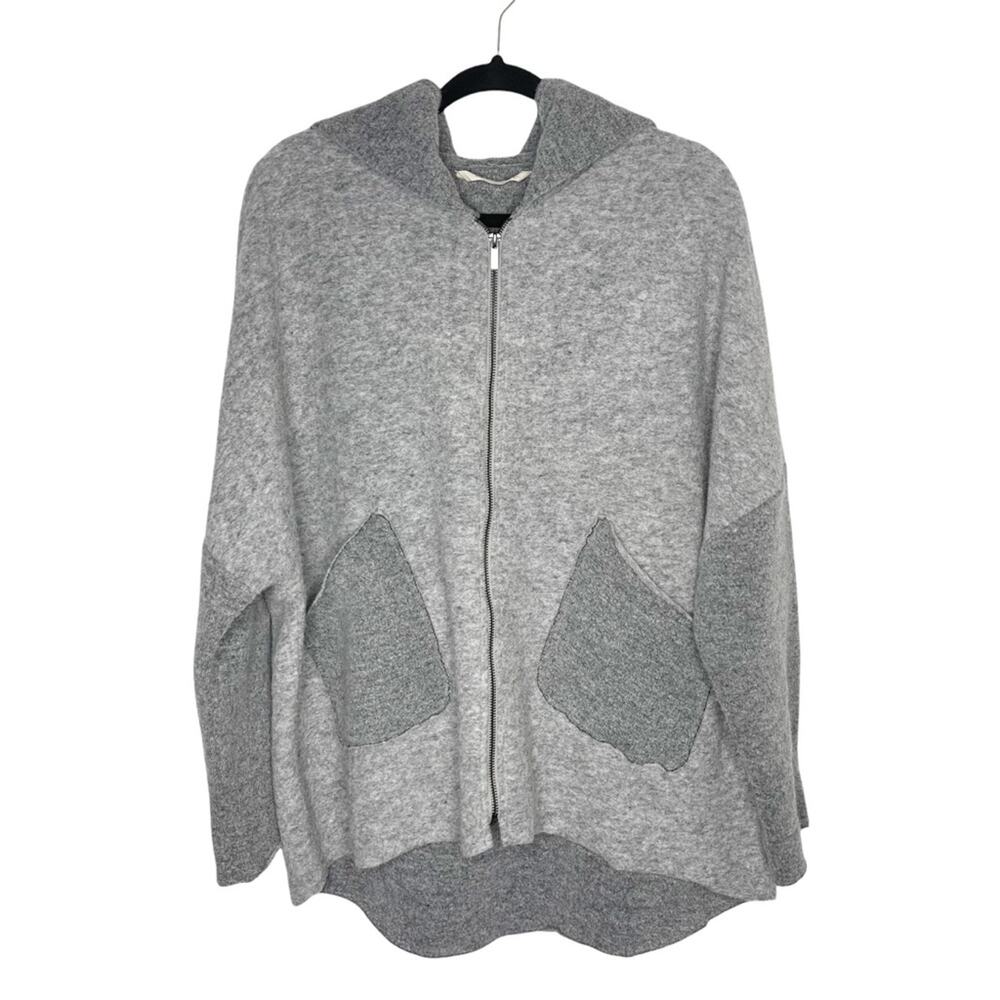 SOFT SURROUNDINGS / Mercado gray wool blend hooded sweater jacket / S/M